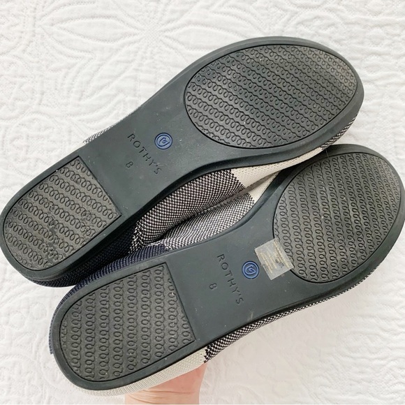 Rothy's Women's The Captoe Flat, Black / White Colorblock (Sz 8) - Picture 10 of 11